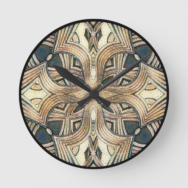 Contemporary Tribal  Round Clock (Front)