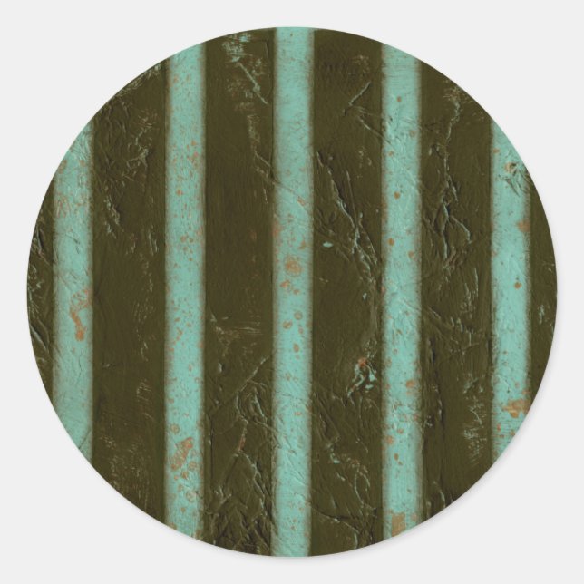 Contemporary Turquoise Air Grate Classic Round Sticker (Front)