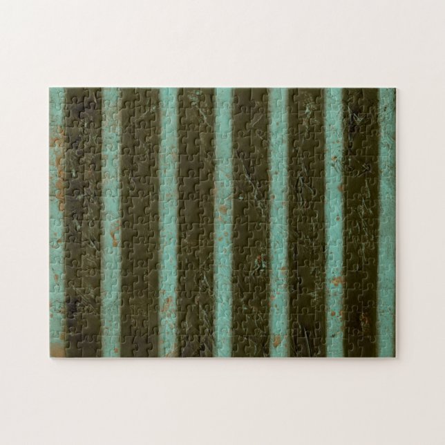 Contemporary Turquoise Air Grate Jigsaw Puzzle (Horizontal)