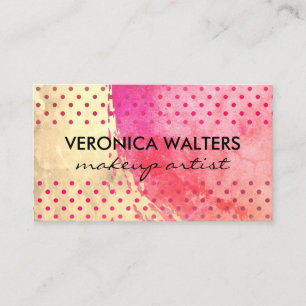 Contemporary Two Tone Brushed  Polka Dots Business Card