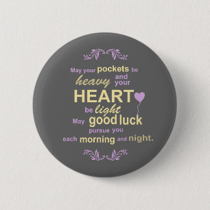 Contemporary Typography Irish Blessing in Grey 6 Cm Round Badge