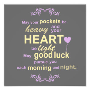 Contemporary Typography Irish Blessing in Grey Photo Print