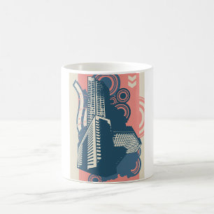 Contemporary Urban Skyline Pop Art Coffee Mug