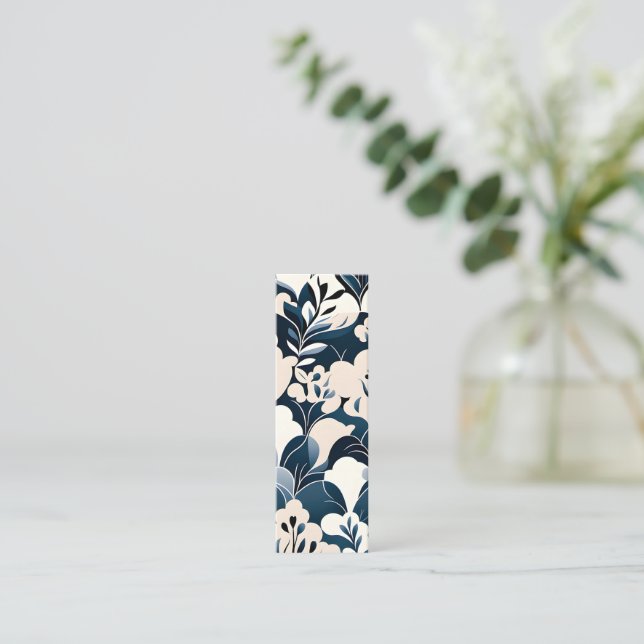 Contemporary Waldorf Floral Pattern Art Bookmark Calling Card (Standing Front)