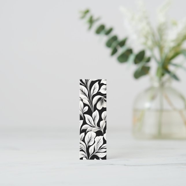 Contemporary Waldorf Leaf Pattern Art Bookmark Calling Card (Standing Front)