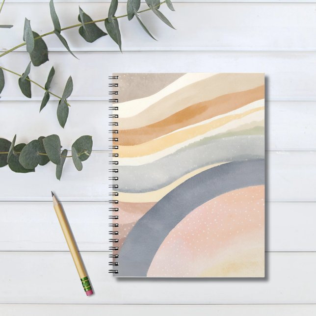 Contemporary Waves | Neutral Modern Watercolor Notebook (Creator Uploaded)