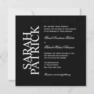 CONTEMPORARY Wedding Invitation BLACK