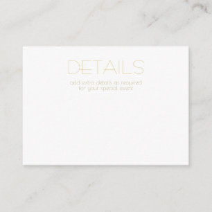 Contemporary White Gold BAT BAR MITZVAH Details Enclosure Card