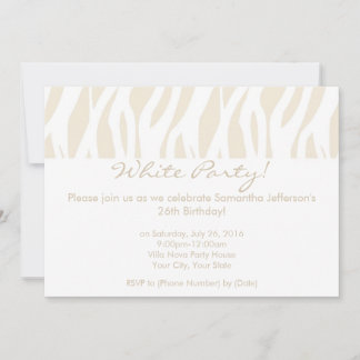 Contemporary White Party Invitations