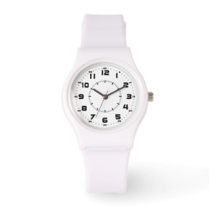 contemporary white sports watch