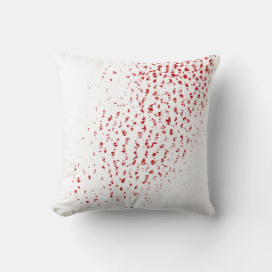 Contemporary White w/Red spot Design Cushion