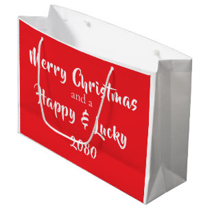 Contemporary Xmas gift bag with script font