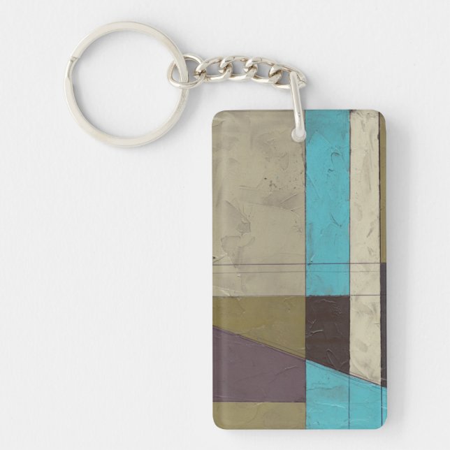 Contemporay Minimalist Painting with Deep Colour Key Ring (Front)
