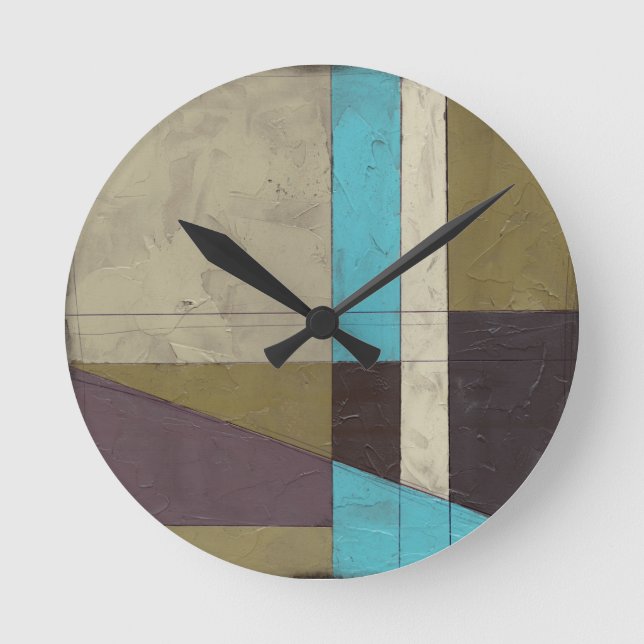 Contemporay Minimalist Painting with Deep Colour Round Clock (Front)