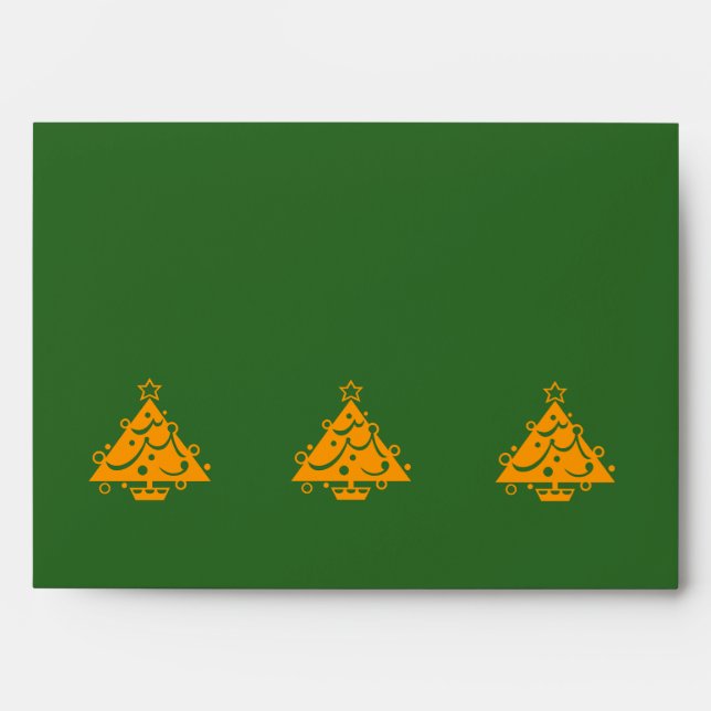 contempory graphic design gold christmas tree envelopes (Front)