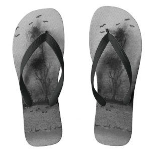 contempory scenic design unique black and white thongs