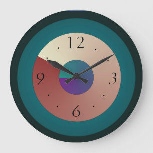 contempory simple colourful atmospheric large clock