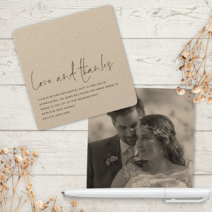 Contemprary Love Thanks Photo Wedding Thank You Card