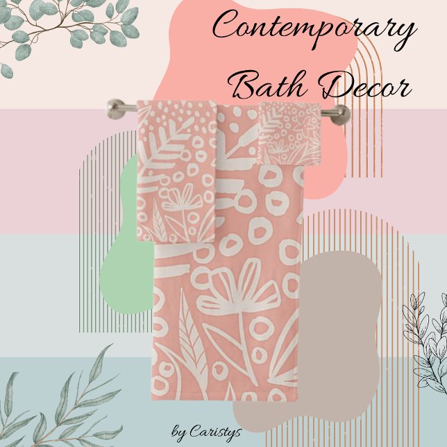 Contemprary Shapes Blush Pink and White Towel (Creator Uploaded)