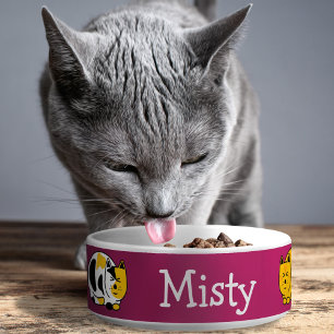 Content Calico and Tabby Cats Customisable Bowl