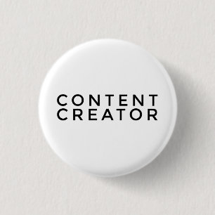 Content Creator 3cm Pin Badge (Black on White)