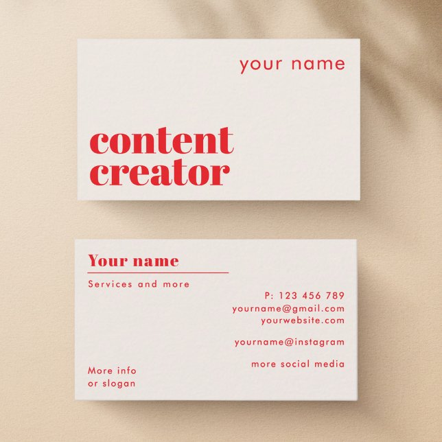 Content creator modern Business Card (Creator Uploaded)