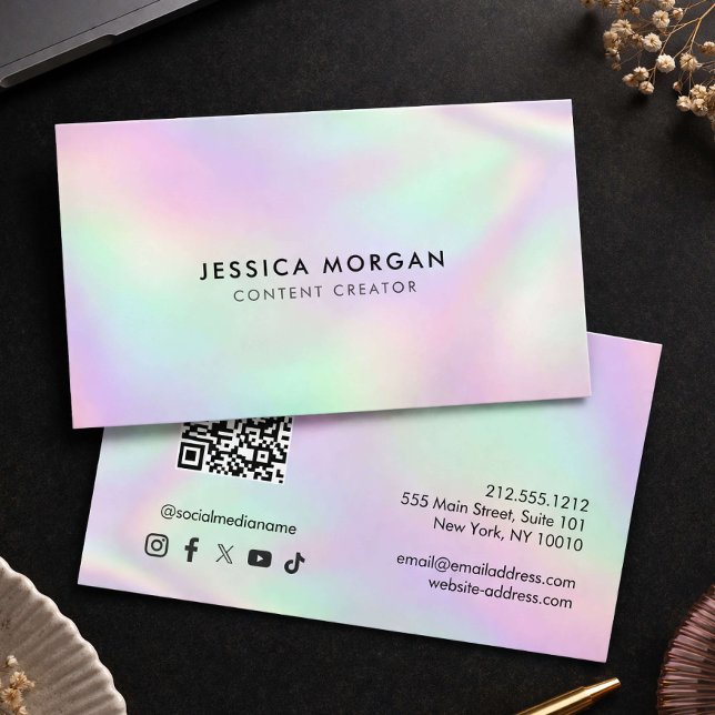 Content Creator QR Code Minimalist Business Card (Creator Uploaded)