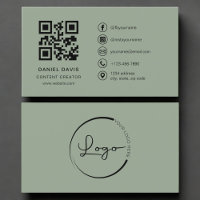 Content Creator Sage Green Logo QR Code 