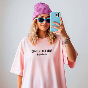 Content Creator + Your Social Media Name T-Shirt
