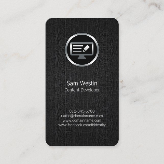 Content Developer Computer Code Business Card (Front)