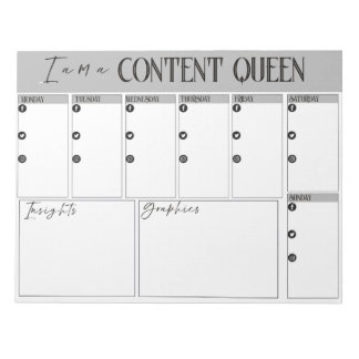 Content Queen Weekly Planner Notepad