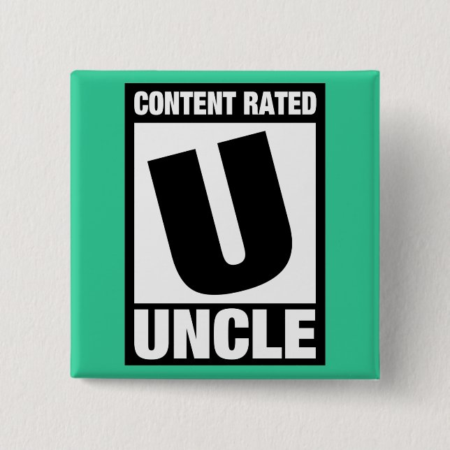 Content Rated Uncle 15 Cm Square Badge (Front)