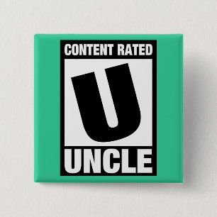 Content Rated Uncle 15 Cm Square Badge