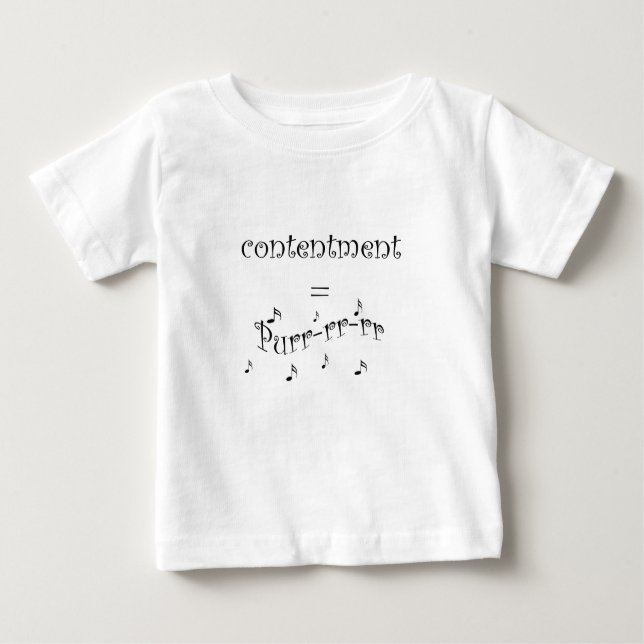 contentment equals purr with musical notes baby T-Shirt (Front)