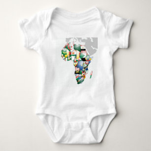 Continent of Africa Beautiful Mama Africa Colourfu Baby Bodysuit