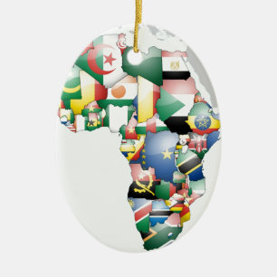 Continent of Africa Beautiful Mama Africa Colourfu Ceramic Ornament
