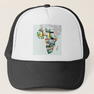 Continent of Africa Beautiful Mama Africa Colourfu Trucker Hat