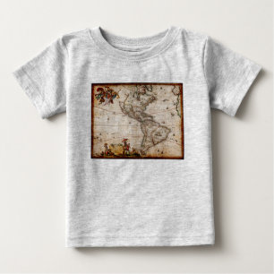 Continent of America Old Map Baby T-Shirt