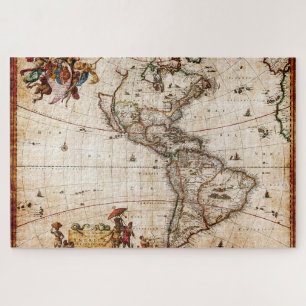 Continent of America Old Map Jigsaw Puzzle