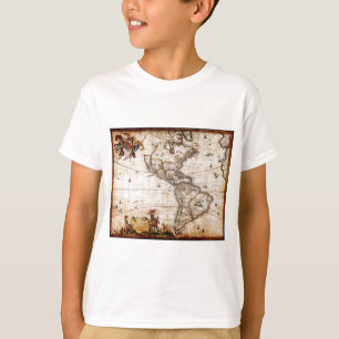 Continent of America Old Map T-Shirt
