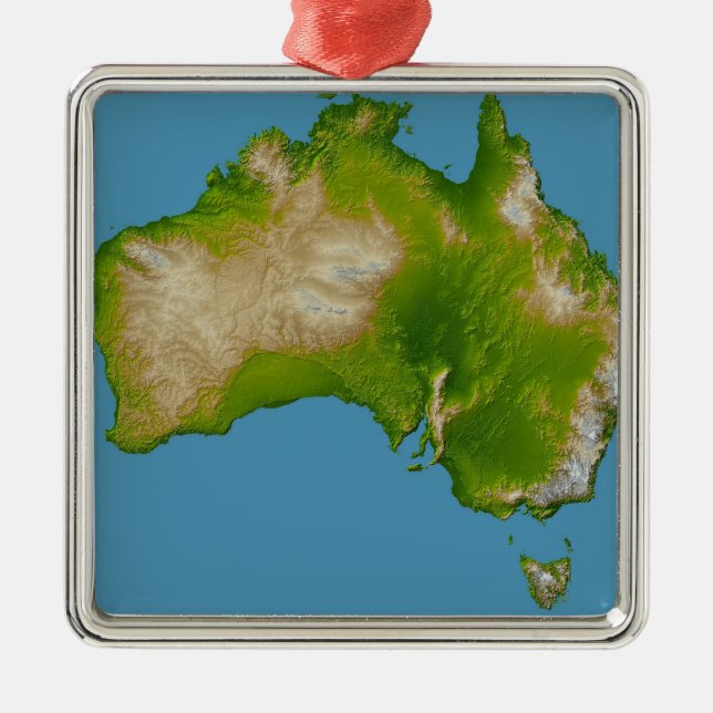 Continent of Australia Metal Tree Decoration (Front)