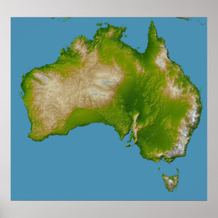 Continent of Australia Poster
