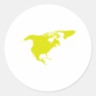 Continent of North America Classic Round Sticker