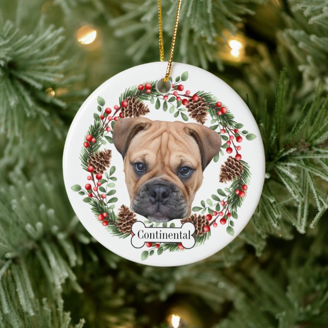 continental bulldog ceramic ornament (Tree)