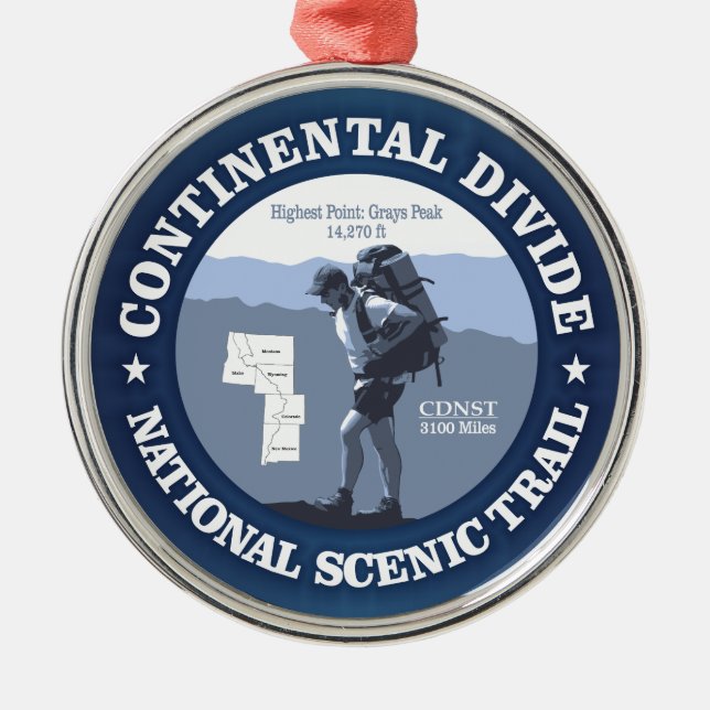 Continental Divide Trail (rd) Metal Tree Decoration (Front)