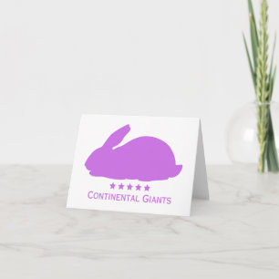Continental Giants Rabbit Breed in Purple BLANK Card