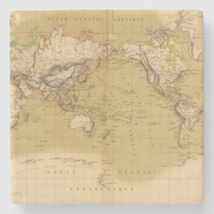 Continental Map Stone Coaster