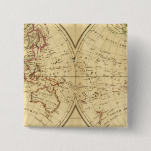 Continents 15 Cm Square Badge