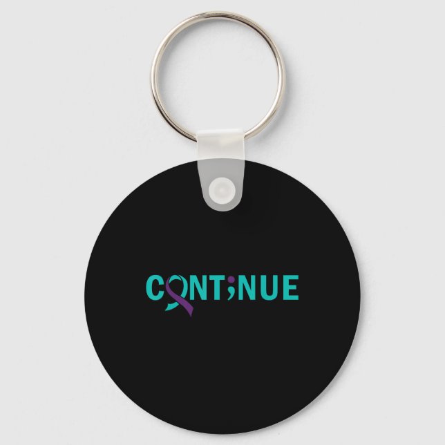 Continue Semicolon Suicide Prevention Awareness -  Key Ring (Front)