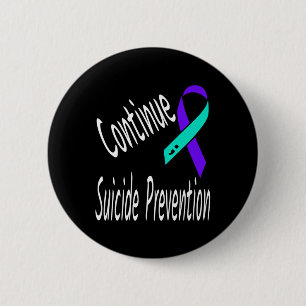 Continue Suicide Prevention Semicolon Ribbon Aware 6 Cm Round Badge